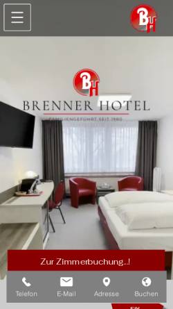 Vorschau der mobilen Webseite www.brenner-hotel-bielefeld.de, Brenner Hotel