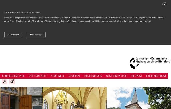 Vorschau von www.reformierte-gemeinde-bi.de, Evangelisch-reformierte Kirchengemeinde Bielefeld