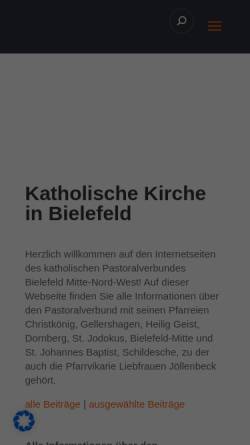 Vorschau der mobilen Webseite www.hgbi.de, Kath. Pfarrei Heilig Geist Bielefeld-Dornberg