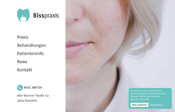 Vorschau von bisspraxis.de, Bisspraxis - Praxis für Zahnmedizin