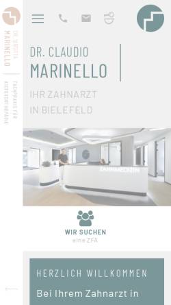 Vorschau der mobilen Webseite www.zahnarzt-heepen.de, Dr. Claudio Marinello
