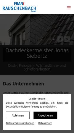 Vorschau der mobilen Webseite www.dachdecker-rauschenbach.de, Frank Rauschenbach GmbH