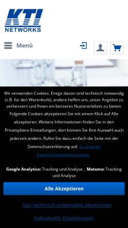 Vorschau der mobilen Webseite www.kti.de, KTI Networks