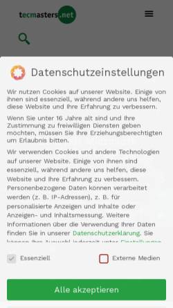 Vorschau der mobilen Webseite tecmasters.net, Tecmasters GmbH