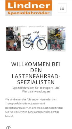 Vorschau der mobilen Webseite lindner-fahrrad.de, Lindner Spezialfahrräder