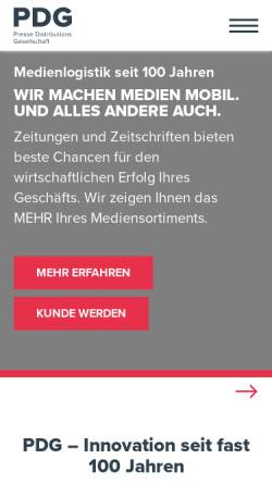Vorschau der mobilen Webseite pdg-bielefeld.de, Presse-Distributions-Gesellschaft mbH + Co. KG