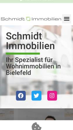 Vorschau der mobilen Webseite www.schmidtimmobilien.com, Schmidt Immobilien