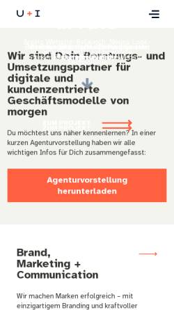 Vorschau der mobilen Webseite uandi.com, u+i interact GmbH & Co. KG
