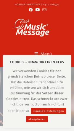 Vorschau der mobilen Webseite music-message.de, Music Message AG
