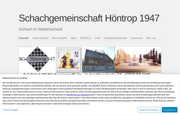 Vorschau von sghoentrop.wordpress.com, Schachgemeinschaft Höntrop 1947