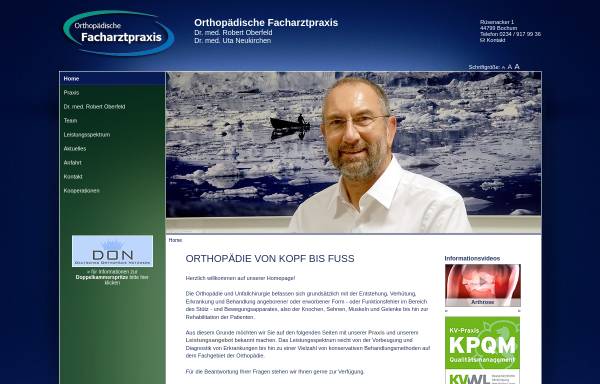Vorschau von www.bochumer-schmerztherapie.de, Orthopädische Gemeinschaftspraxis Dr. med. Robert Oberfeld und Partner