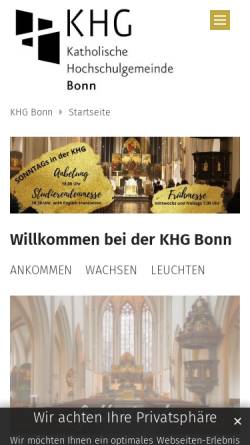 Vorschau der mobilen Webseite www.khgbonn.de, Katholische Hochschulgemeinde (KHG) Bonn