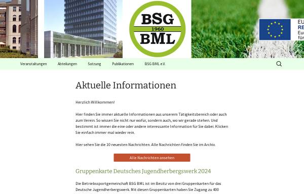 Vorschau von bsg-bml.de, Betriebssportgemeinschaft im Bundesministerium für Ernährung und Landwirtschaft