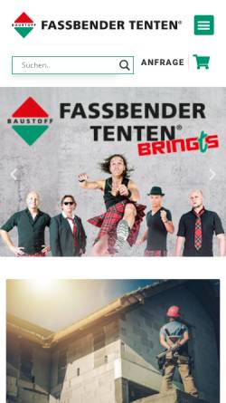 Vorschau der mobilen Webseite www.fassbender-tenten.de, Fassbender Tenten GmbH & Co. KG