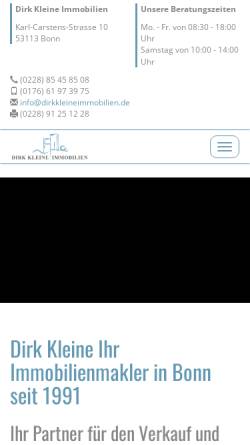 Vorschau der mobilen Webseite www.dirkkleineimmobilien.de, Dirk Kleine Immobilien GmbH