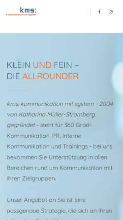 Vorschau der mobilen Webseite kms-bonn.de, KMS Kommunikation mit System, Inhaberin Katharina Müller-Stromberg