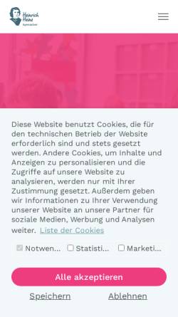 Vorschau der mobilen Webseite hhg-bottrop.de, Heinrich Heine Gymnasium