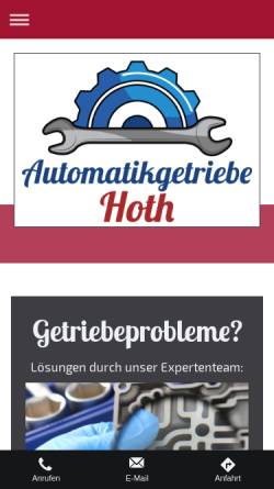 Vorschau der mobilen Webseite www.automatikgetriebe-hoth.de, Automatikgetriebe Hoth