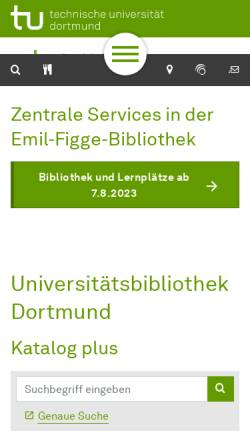 Vorschau der mobilen Webseite www.ub.tu-dortmund.de, Universitätsbibliothek TU Dortmund