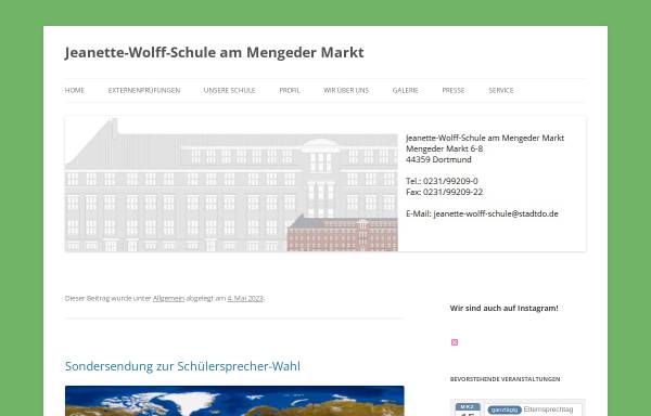 Vorschau von jeanette-wolff-schule-dortmund.de, Jeanette-Wolff-Schule am Mengeder Markt