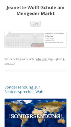 Vorschau der mobilen Webseite jeanette-wolff-schule-dortmund.de, Jeanette-Wolff-Schule am Mengeder Markt