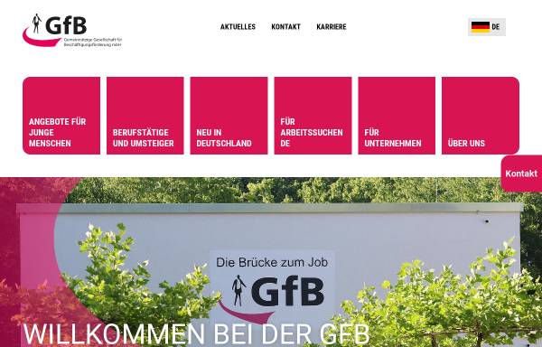 Vorschau von gfb-duisburg.de, GfB Gemeinnützige Gesellschaft für Beschäftigungsförderung mbH
