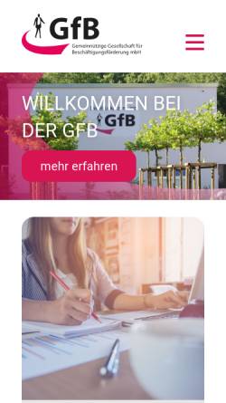 Vorschau der mobilen Webseite gfb-duisburg.de, GfB Gemeinnützige Gesellschaft für Beschäftigungsförderung mbH