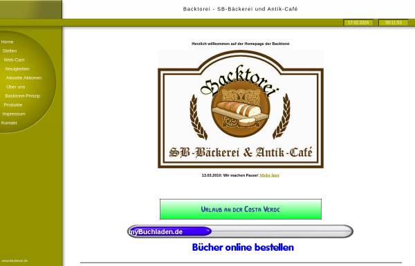 Vorschau von www.backtorei.de, Bäckerei und Antik-Café