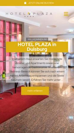 Vorschau der mobilen Webseite www.hotel-plaza.de, Hotel Plaza Duisburg