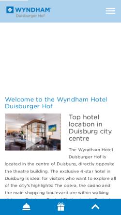 Vorschau der mobilen Webseite www.wyndhamduisburg.com, Grand City Hotel Duisburger Hof