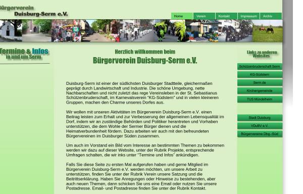 Vorschau von www.buergerverein-serm.de, Bürgerverein Duisburg-Serm e.V.