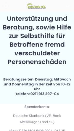 Vorschau der mobilen Webseite subvenio-ev.de, Subvenio e.V.