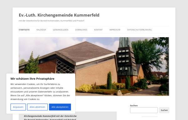Vorschau von www.kirche-kummerfeld.de, Evangelische Oster-Kirchengemeinde