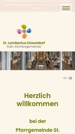 Vorschau der mobilen Webseite www.lambertuspfarre.de, Katholische Pfarrgemeinde Sankt Lambertus