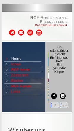 Vorschau der mobilen Webseite www.rosen-kreuzer.de, RCF Rosenkreuzer Freundeskreis