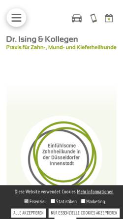 Vorschau der mobilen Webseite www.zahnarzt-dr-ising.de, Ising, Dr. K. und Kollegen