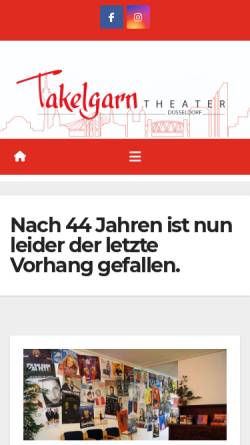 Vorschau der mobilen Webseite takelgarn.de, Theateratelier Takelgarn