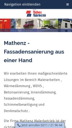 Vorschau der mobilen Webseite www.mathenz.de, Mathenz Malerbetrieb