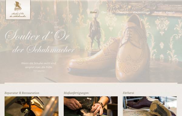 Vorschau von soulier-dor.com, Schuhmacher mit Maßanfertigungen