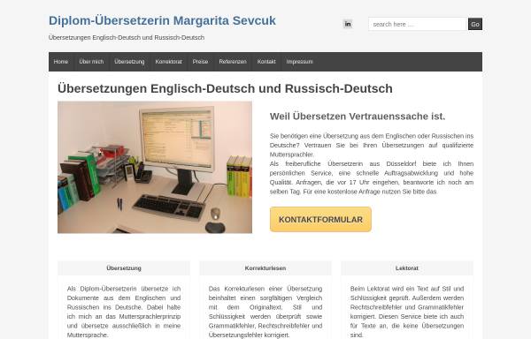 Vorschau von www.sevcuk-translations.de, Dipl. Übersetzerin Margarita Sevcuk