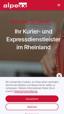 Vorschau der mobilen Webseite www.alpexx.de, Alpexx GmbH