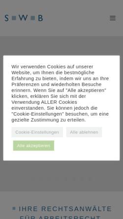 Vorschau der mobilen Webseite www.swb-rechtsanwaelte.de, Salmen Würzberg von Below