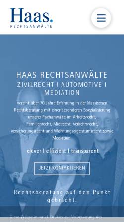 Vorschau der mobilen Webseite haas-law.de, Haas & Partner