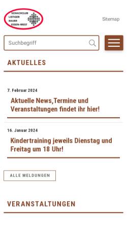 Vorschau der mobilen Webseite www.listiger-bauer.de, Schachclub listiger Bauer Essen West e.V.