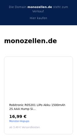 Vorschau der mobilen Webseite www.monozellen.de, Monozellen - Max(x) Hilberer