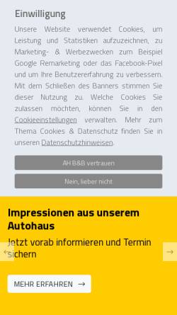 Vorschau der mobilen Webseite autohaus-bub.de, Autohaus B&B GmbH