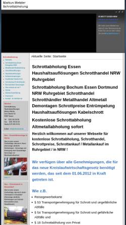Vorschau der mobilen Webseite schrott-in-essen.de, Markus Metzler, Schrottabholung