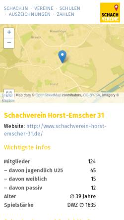 Vorschau der mobilen Webseite schach.in, Schachverein Horst-Emscher 1931