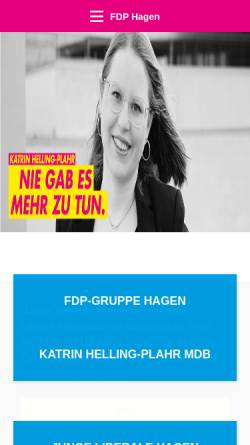 Vorschau der mobilen Webseite www.fdp-hagen.de, FDP Kreisverband Hagen