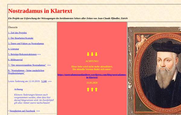 Vorschau von home.datacomm.ch, Nostradamus in Klartext
